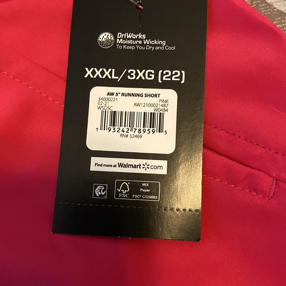 New Athletic Works XXXL 3X Hot Pink running shorts 5 inch inseam with liner - Picture 3 of 7
